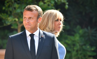 Emmanuel et Brigitte Macron au fort de Brégançon (Var), le 19 août 2019.