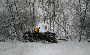 Une spectaculaire accident de voiture n'a finalement pas fait de blessé, sur le chemin du retour de la station de ski de Luz-Ardiden dans les Hautes-Pyrénées, le 4 février 2018.