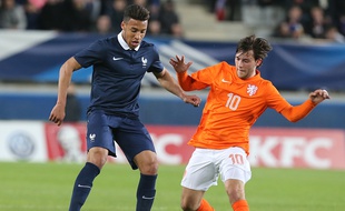 Corentin Tolisso, ici face aux Pays-Bas en mars, a inscrit samedi son troisième but avec l'équipe de France espoirs en dix sélections.