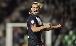 L'attaquant du PSG Zlatan Ibrahimovic le 27 octobre 2013 à Saint-Etienne.