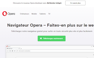 Capture d'écran du site web du navigateur Opera.