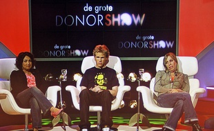 Une image de l'émission «De Grot Donor Show», diffusée en 2007 aux Pays Bas et qui était un canular pour sensibiliser le public au sujet du don d'organes.