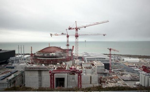 Vue en date du 19 février 2014 du chantier du réacteur EPR à Flamanville