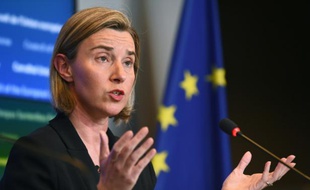 La chef de la diplomatie européenne, Federica Mogherini à Luxembourg, le 18 avril 2016
