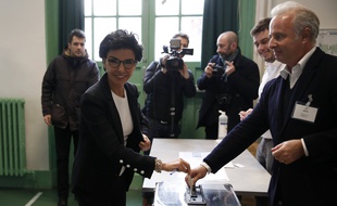 La candidate LR, Rachida Dati, lors du premier tour des municipales à Paris