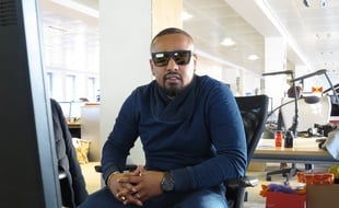 Le rappeur Alonzo en chat dans les locaux de 20 Minutes, le 14 janvier 2015.