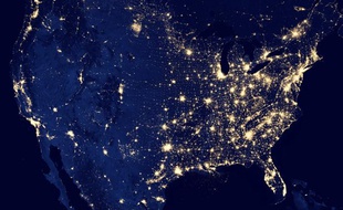 Les Etats-Unis vus par les satellites de la Nasa, le 6 décembre 2012.