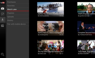 YouTube sur Google TV.