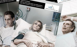 Images tirées d'une campagne en faveur de l'euthanasie de l'Association pour le droit de mourir dans la dignité (ADMD).