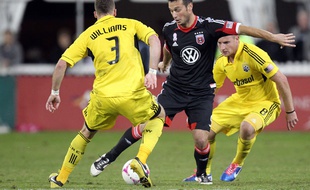 Hamdi Salihi sous le maillot du DC United, un club basé à Washington, en octobre 2012