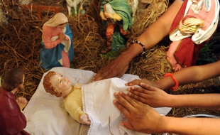 Illustration d'une crèche de Noël