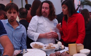 Xavier Thuret, Meilleur Ouvrier de France Fromager à la soirée Mounia et ses filles à fromages organisée sur la Plage du Carlton au Nikki Beach La Plage à Cannes le jeudi 14 mai 2015.