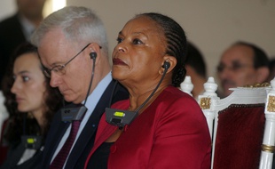 La ministre de la Justice Christiane Taubira, en déplacement en Algérie, le 21 décembre 2015.