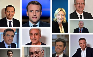 Les onze cnadidats au premier tour de l'élection présidentielle 2017