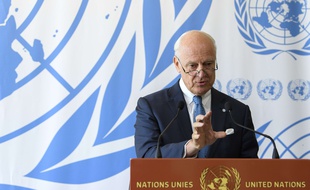 L'émissaire de l'ONU Staffan de Mistura au siège de l'ONU à Genève, le 6 septembre 2017.