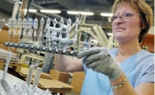 A l'usine Osram de Molsheim.
