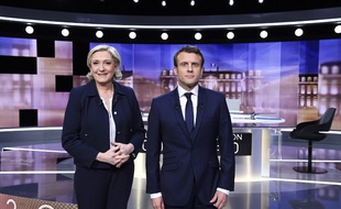 Marine Le Pen et Emmanuel Macron lors du débat du 3 mai 2017.
