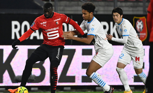 L'attaquant sénégalais du Stade Rennais Mbaye Niang, ici lors de la victoire face à l'OM le 16 décembre 2020 au Roazhon Park.