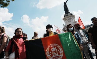 Une manifestation en soutien aux femmes afghanes, à Paris le 5 septembre 2021.