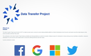 Facebook, Google, Microsoft et Twitter s'allient pour le Data Transfert Project