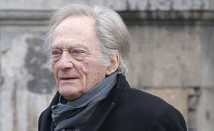 Philippe Tesson à Paris le 6 janvier 2015 pour les funérailles de Jacques Chancel