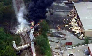 Un train de marchandises a déraillé près de Baltimore, dans le Maryland, le 28 mai 2013.