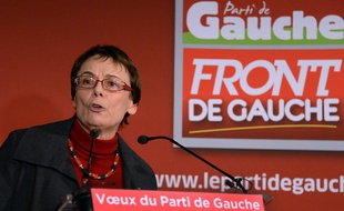 Martine Billard, lors des voeux du Front de gauche, le 16 janvier 2013 à Paris.