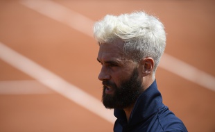 Benoit Paire during his match against Roberto Carballes Baena in Roland Garros stadium on monday may 28, 2018. Paris. France.