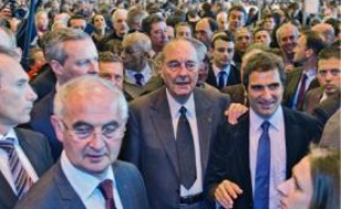 Jacques Chirac n'a pas lâché l'épaule de Christian Jacob, hier.