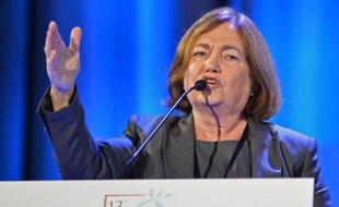 Mairead Maguire, lauréate du Prix Nobel de la paix en 1976, le 21 octobre 2013 à Varsovie