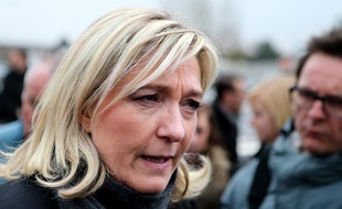 La présidente du Front national, Marine Le Pen, le 3 avril 2013, à Charleville-Mézières (Ardennes).