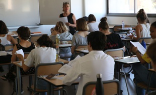 Des lycéens lors d'une épreuve du baccalauréat, le 17 juin 2019 à Montpellier.
