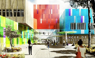 Le bâtiment, qui pourra accueillir 900 élèves, sera à énergie positive.