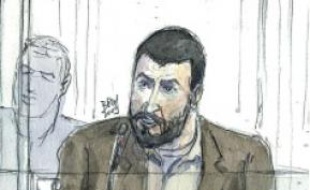 Croquis de Rachid Ramda,à son procès.