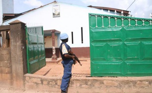 La mission de la Minusca à Bazanga, en Centrafrique, le 3 octobre 2015