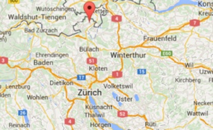 Google Map de Rafz, en Suisse, où a eu lieu la collision.