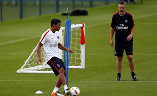 Thiago Silva à l'entraînement avec le PSG le 4 juillet 2016.