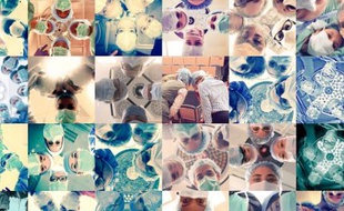 Capture d'écran des photos prises par des chirurgiennes du monde entier dans le cadre du projet #ILookLikeASurgeon.