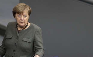 Angela Merkel au Bundestag à Berlin, le 22 janvier 2018.
