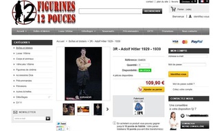 Capture d'écran du site "Figurines 12 pouces" proposant une figure d'Adolf Hitler, réalisée le 29 décembre 2011.