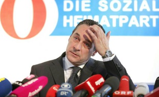 Heinz-Christian Strache, le chef du Parti de la liberté (FPÖ), le 8 juin 2016 lors d'une conférence de presse à Vienne