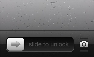 La fonction «slide to unlock» («glisser pour déverrouiller») dans iOS6, d'Apple.
