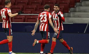 Angel Correa, Kieran et Marcos Llorente le 12 janvier 2021 à Madrid.