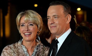 L'actrice britannique Emma Thompson et l'acteur américain Tom Hanks à l'avant-première mondiale du film «Saving Mr. Banks» à Londres, le 20 octobre 2013.