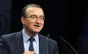 Hervé Mariton, candidat à la présidence de l'UMP, lors d'un meeting de l'association Sens commun, le 15 novembre 2014 à Paris