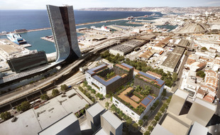 Vue aérienne du projet de cité scolaire internationale de Marseille
