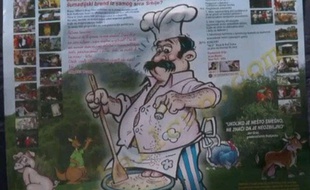 L'affiche du championnat du monde de cuisine de testicule s organisé chaque année à Lunjevica en Serbie.
