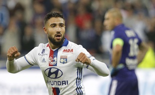 Nabil Fekir après l'ouverture du score face à Saint-Etienne dimanche au Stade de Décines. AP Photo/Laurent Cipriani