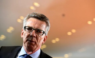 Thomas de Maizière, ministre allemand de l'intérieur pour une réunion hebdomadaire à la Chancellerie, le 18 novembre 2015 à Berlin