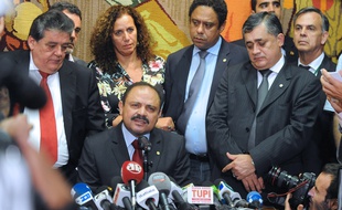 Waldir Maranhão, le président par intérim de l'Assemblée brésilienne, à Brasilia, le 9 mai 2016.